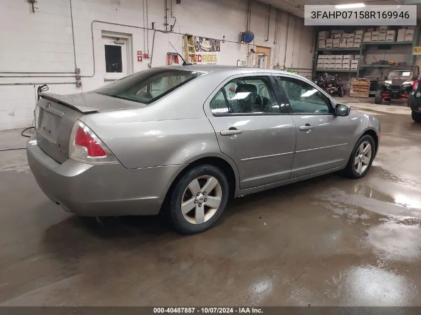 2008 Ford Fusion Se VIN: 3FAHP07158R169946 Lot: 40487857