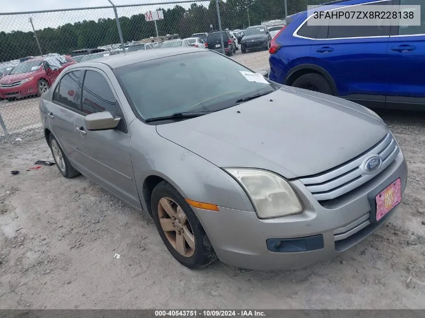 2008 Ford Fusion Se VIN: 3FAHP07ZX8R228138 Lot: 40543751