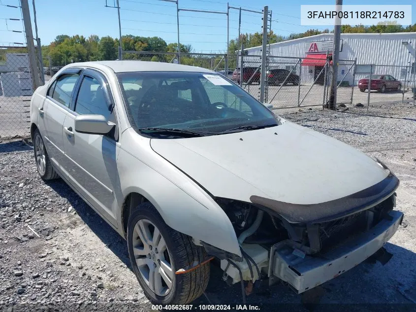 2008 Ford Fusion Sel VIN: 3FAHP08118R214783 Lot: 40562687