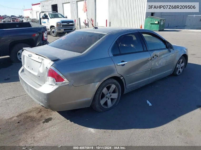 2008 Ford Fusion Se VIN: 3FAHP07Z68R209506 Lot: 40570819