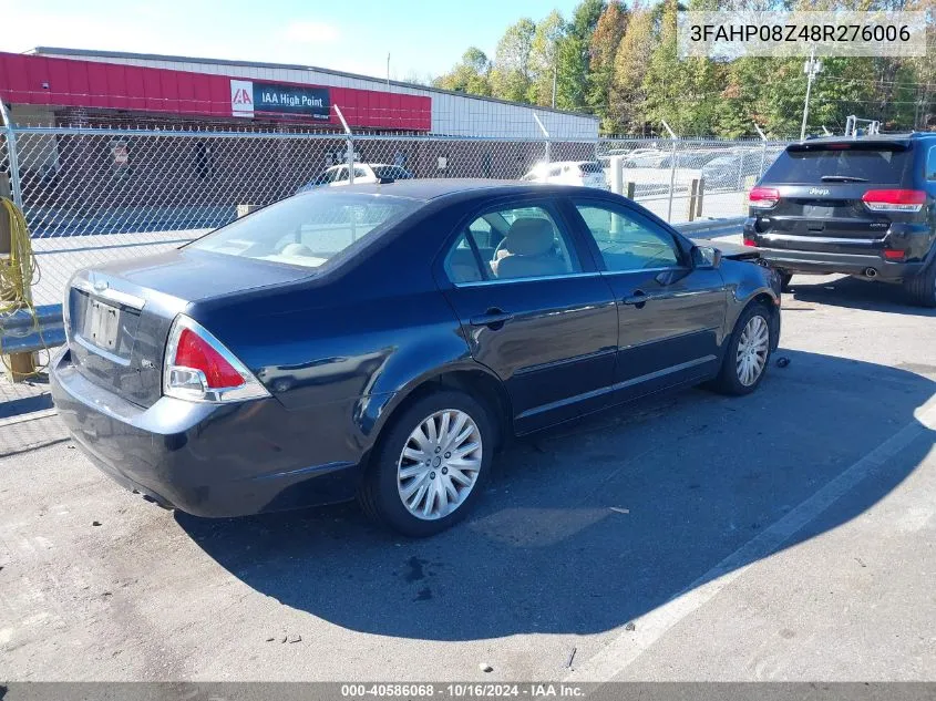 2008 Ford Fusion Sel VIN: 3FAHP08Z48R276006 Lot: 40586068