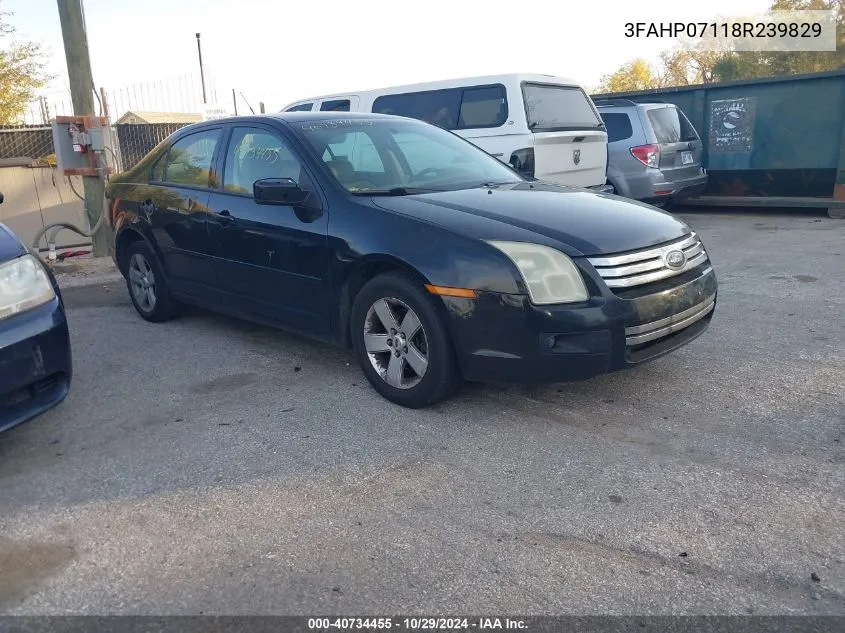 2008 Ford Fusion Se VIN: 3FAHP07118R239829 Lot: 40734455