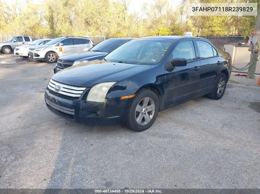 2008 Ford Fusion Se VIN: 3FAHP07118R239829 Lot: 40734455