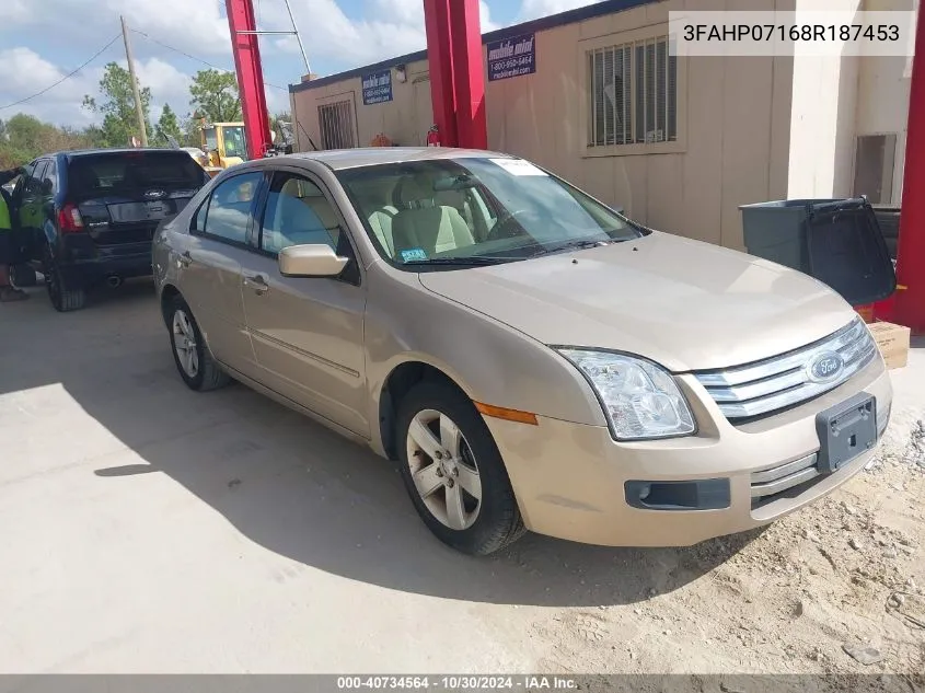 2008 Ford Fusion Se VIN: 3FAHP07168R187453 Lot: 40734564