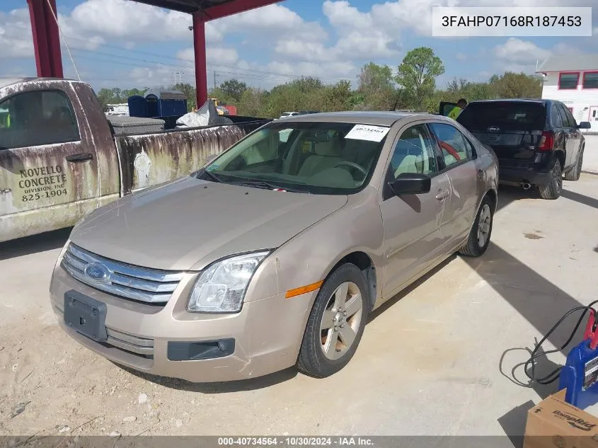 2008 Ford Fusion Se VIN: 3FAHP07168R187453 Lot: 40734564