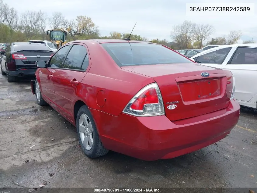 3FAHP07Z38R242589 2008 Ford Fusion Se