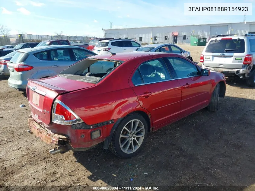 2008 Ford Fusion Sel VIN: 3FAHP08188R154923 Lot: 40828994