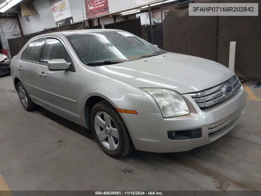 2008 Ford Fusion Se VIN: 3FAHP07168R202842 Lot: 40835051