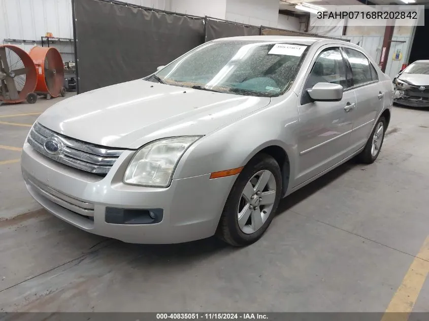 2008 Ford Fusion Se VIN: 3FAHP07168R202842 Lot: 40835051