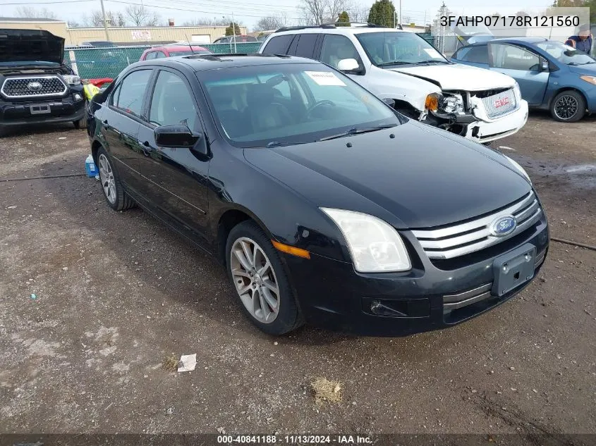 2008 Ford Fusion Se VIN: 3FAHP07178R121560 Lot: 40841188