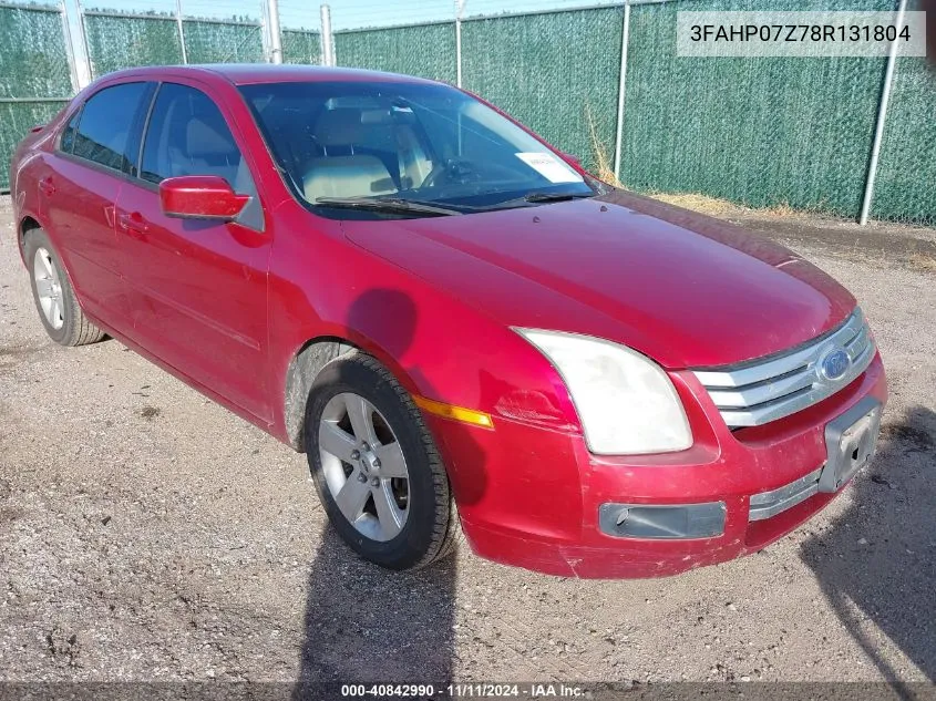 2008 Ford Fusion Se VIN: 3FAHP07Z78R131804 Lot: 40842990