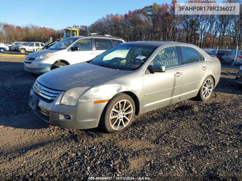 2008 Ford Fusion Sel VIN: 3FAHP08178R236027 Lot: 40864037