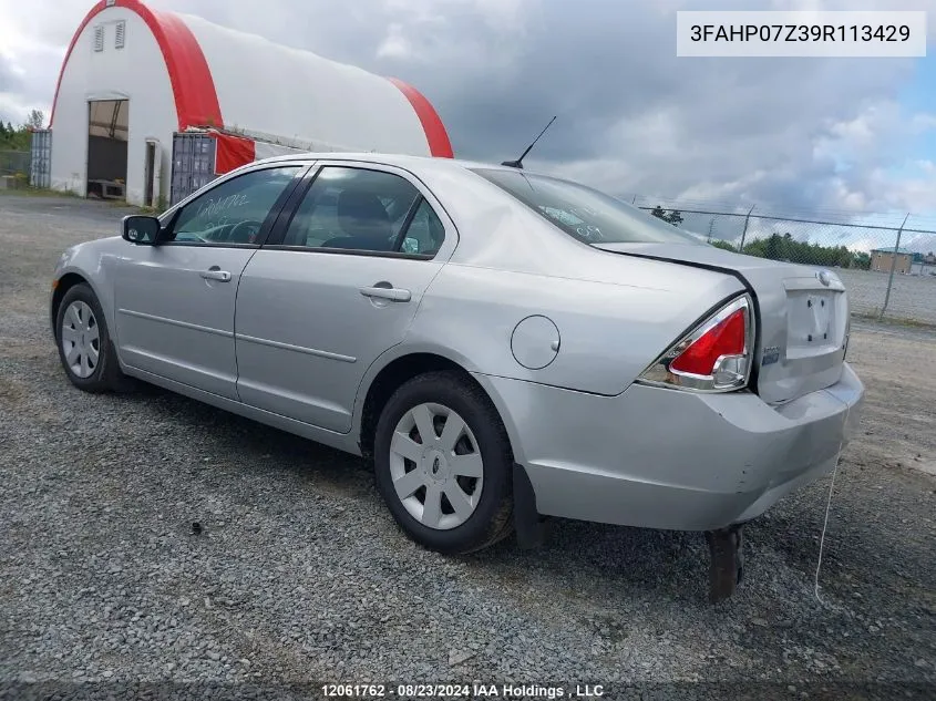 2009 Ford Fusion Se VIN: 3FAHP07Z39R113429 Lot: 12061762