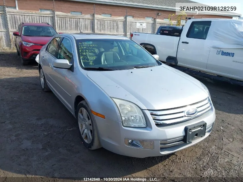 2009 Ford Fusion Sel VIN: 3FAHP02109R128259 Lot: 12142840