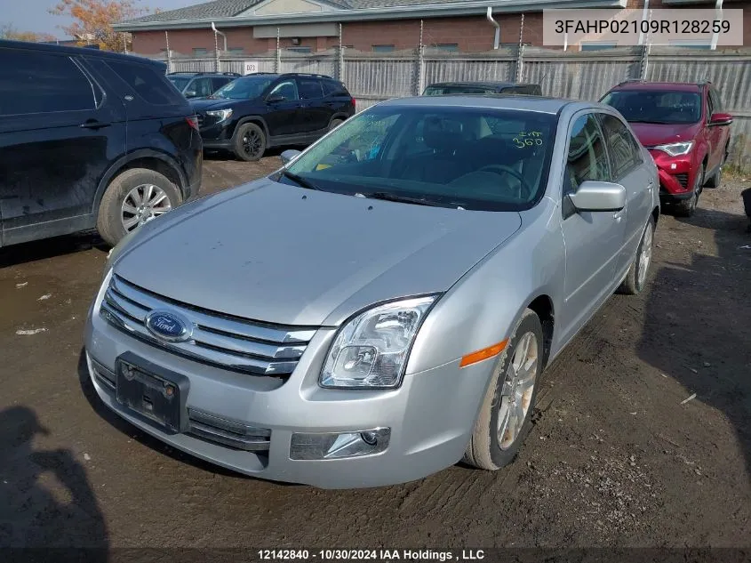 2009 Ford Fusion Sel VIN: 3FAHP02109R128259 Lot: 12142840