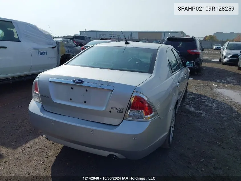 2009 Ford Fusion Sel VIN: 3FAHP02109R128259 Lot: 12142840