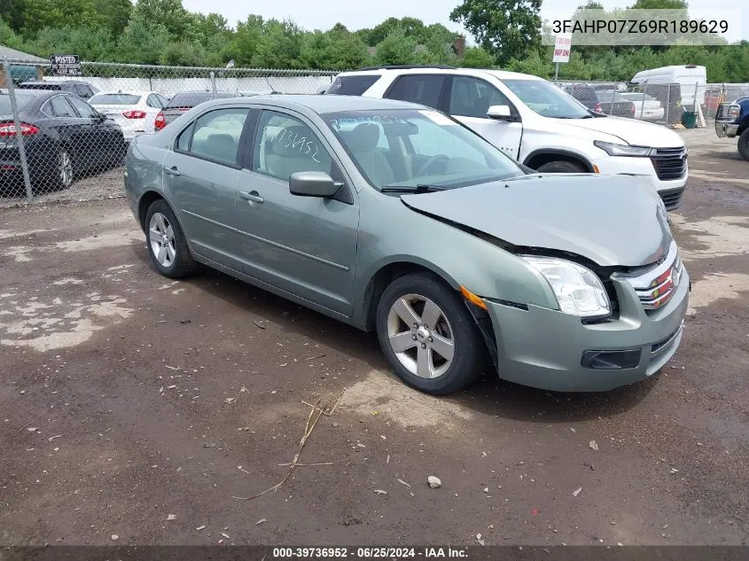 2009 Ford Fusion Se VIN: 3FAHP07Z69R189629 Lot: 39736952