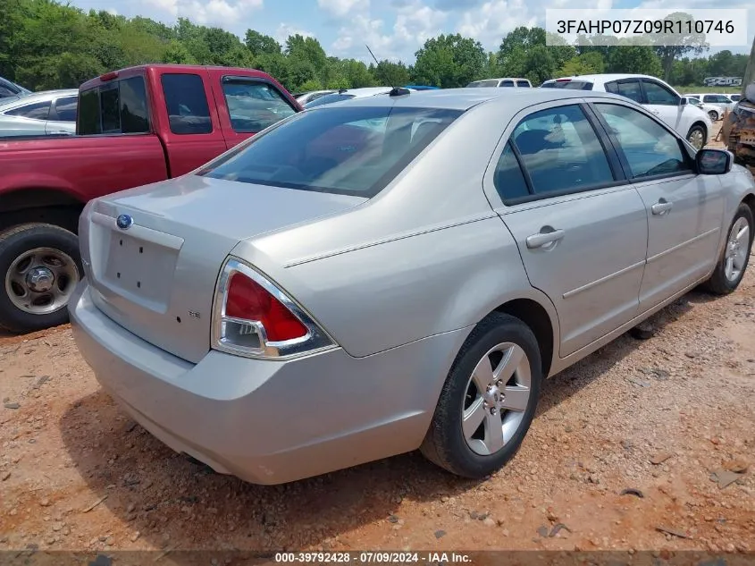 2009 Ford Fusion Se VIN: 3FAHP07Z09R110746 Lot: 39792428