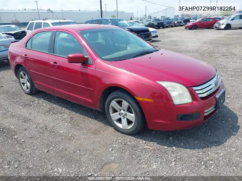 2009 Ford Fusion Se VIN: 3FAHP07Z99R182254 Lot: 39937007