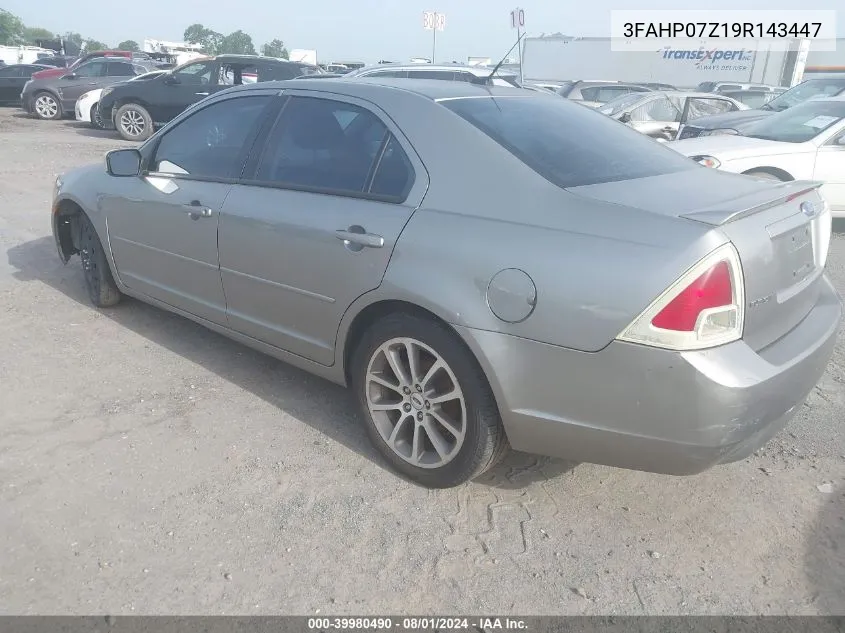 2009 Ford Fusion Se VIN: 3FAHP07Z19R143447 Lot: 39980490