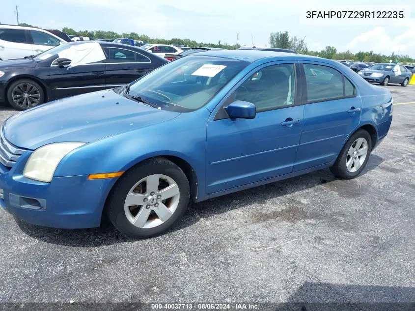 2009 Ford Fusion Se VIN: 3FAHP07Z29R122235 Lot: 40037713