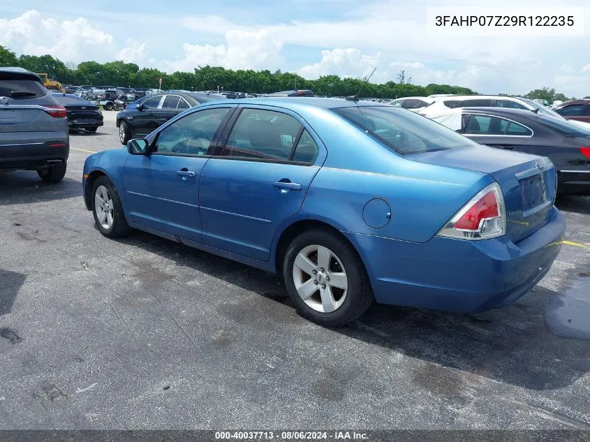 2009 Ford Fusion Se VIN: 3FAHP07Z29R122235 Lot: 40037713