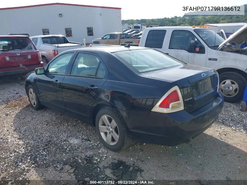 2009 Ford Fusion Se VIN: 3FAHP07179R136612 Lot: 40113752