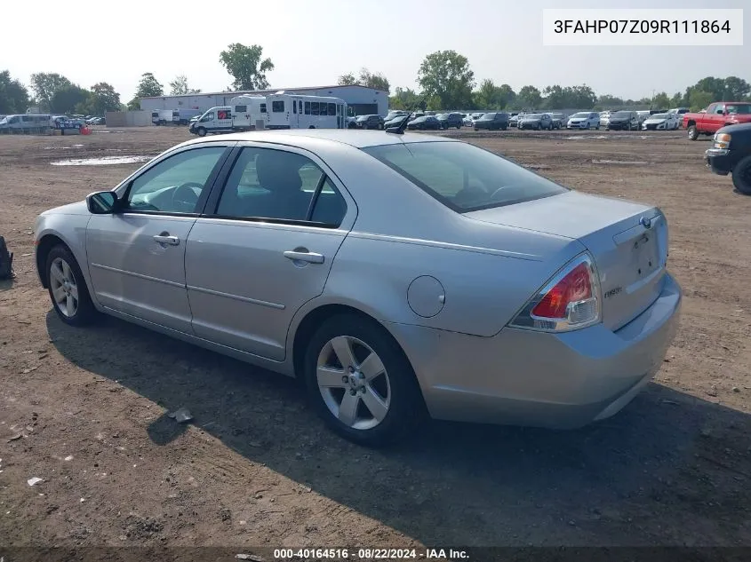 2009 Ford Fusion Se VIN: 3FAHP07Z09R111864 Lot: 40164516