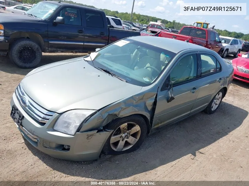 2009 Ford Fusion Se VIN: 3FAHP07Z49R125671 Lot: 40176358