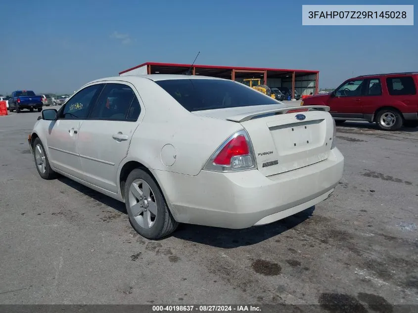 2009 Ford Fusion Se VIN: 3FAHP07Z29R145028 Lot: 40198637