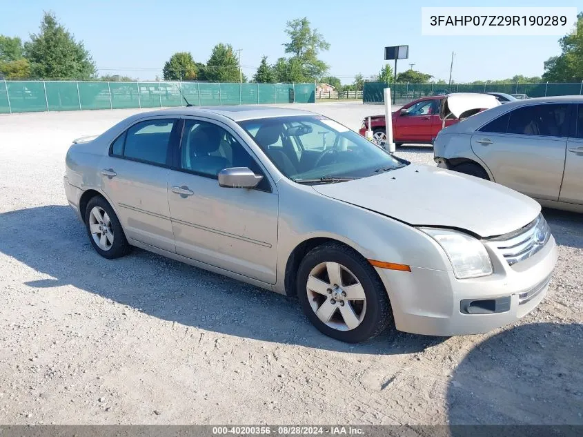 2009 Ford Fusion Se VIN: 3FAHP07Z29R190289 Lot: 40200356