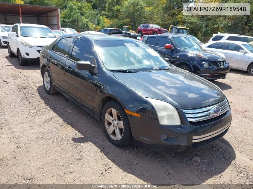 2009 Ford Fusion Se VIN: 3FAHP07Z69R189548 Lot: 40236670