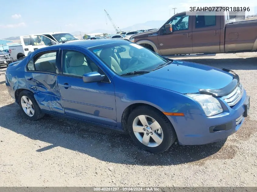 2009 Ford Fusion Se VIN: 3FAHP07Z79R188196 Lot: 40251297