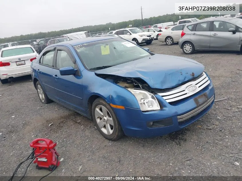 2009 Ford Fusion Se VIN: 3FAHP07Z39R208038 Lot: 40272957