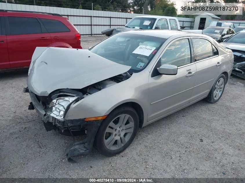 2009 Ford Fusion Sel VIN: 3FAHP08Z59R187370 Lot: 40275410