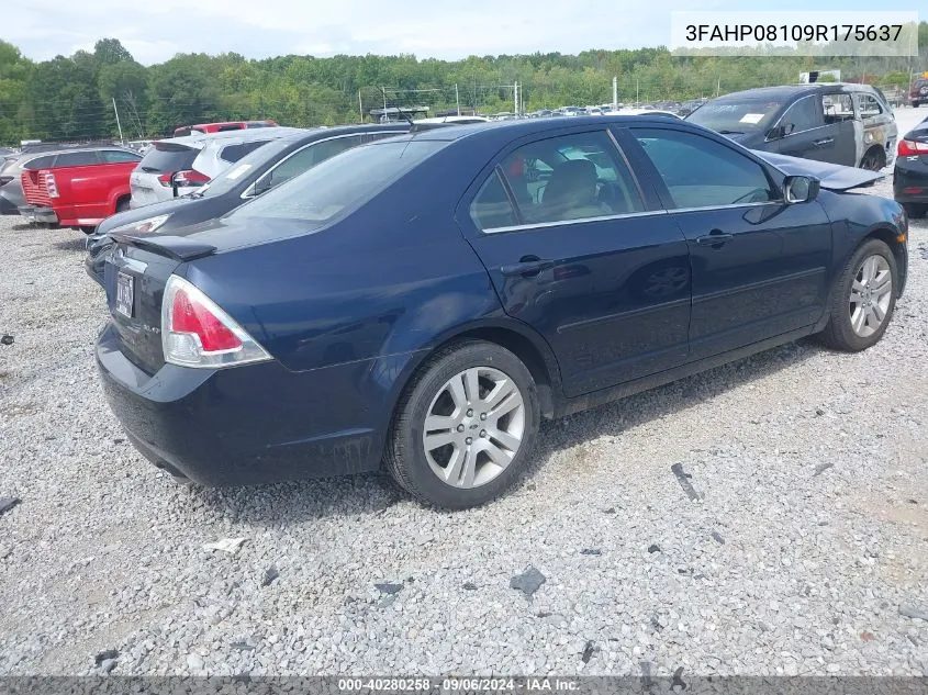 2009 Ford Fusion Sel VIN: 3FAHP08109R175637 Lot: 40280258