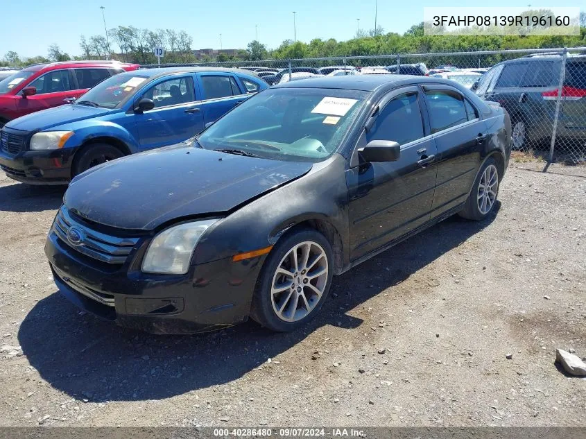 2009 Ford Fusion Sel VIN: 3FAHP08139R196160 Lot: 40286480