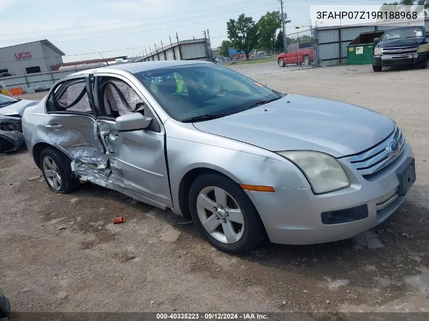 2009 Ford Fusion Se VIN: 3FAHP07Z19R188968 Lot: 40335223