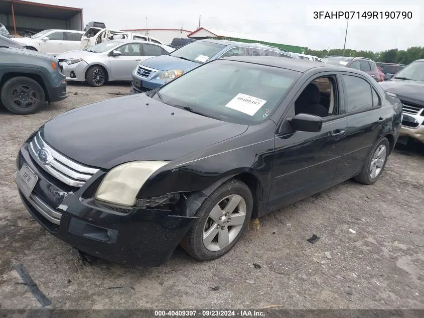 2009 Ford Fusion Se VIN: 3FAHP07149R190790 Lot: 40409397