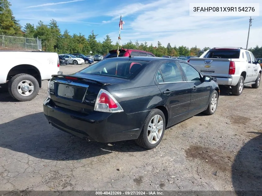 2009 Ford Fusion Sel VIN: 3FAHP081X9R154276 Lot: 40423269