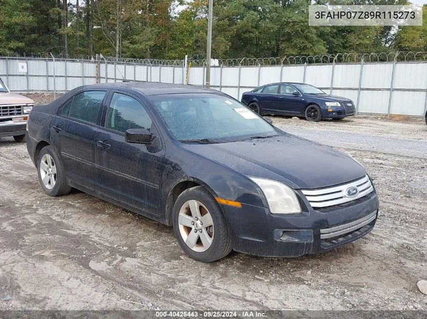 2009 Ford Fusion Se VIN: 3FAHP07Z89R115273 Lot: 40425443