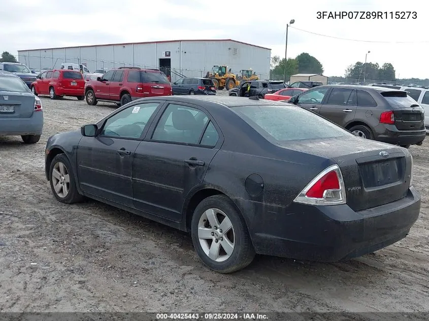 2009 Ford Fusion Se VIN: 3FAHP07Z89R115273 Lot: 40425443