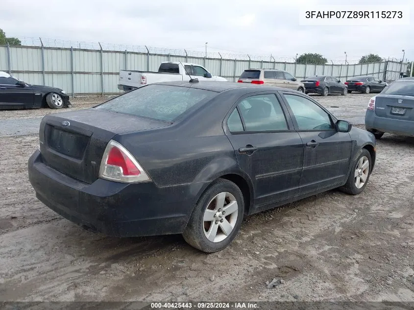 2009 Ford Fusion Se VIN: 3FAHP07Z89R115273 Lot: 40425443