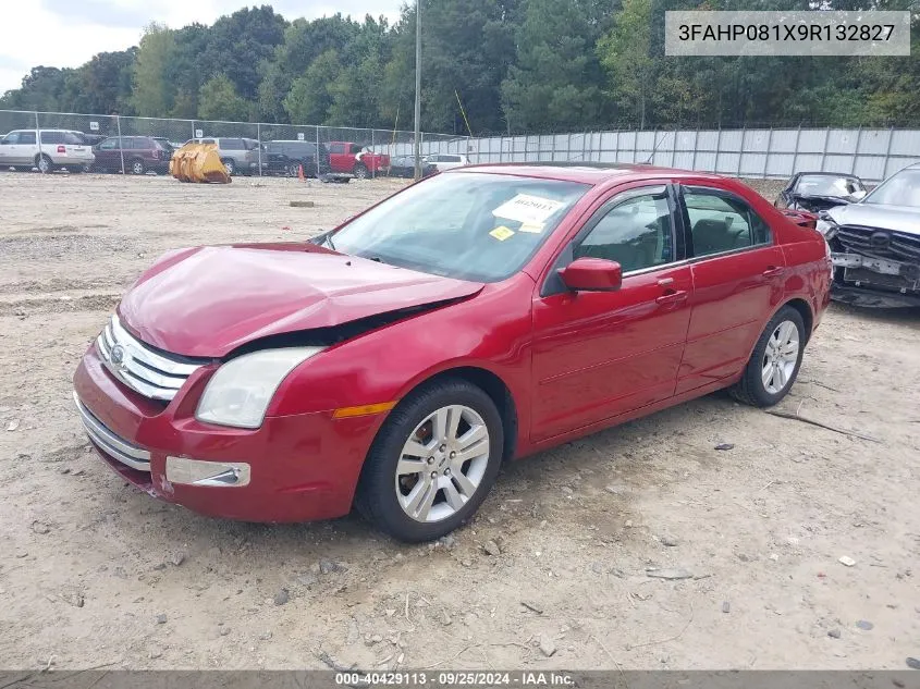 2009 Ford Fusion Sel VIN: 3FAHP081X9R132827 Lot: 40429113