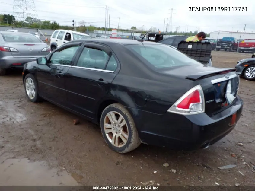 2009 Ford Fusion Sel VIN: 3FAHP08189R117761 Lot: 40472992