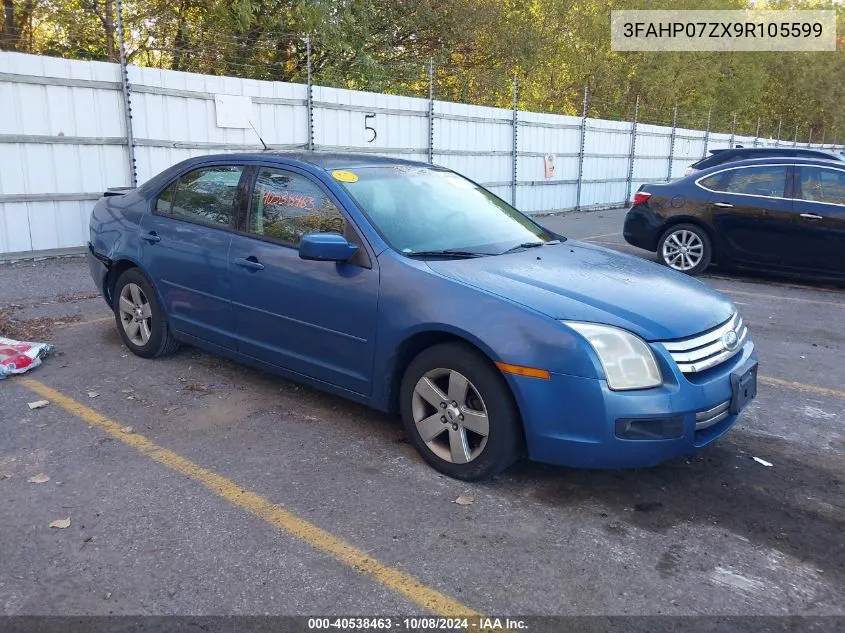 2009 Ford Fusion Se VIN: 3FAHP07ZX9R105599 Lot: 40538463