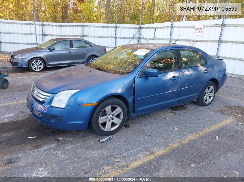 2009 Ford Fusion Se VIN: 3FAHP07ZX9R105599 Lot: 40538463