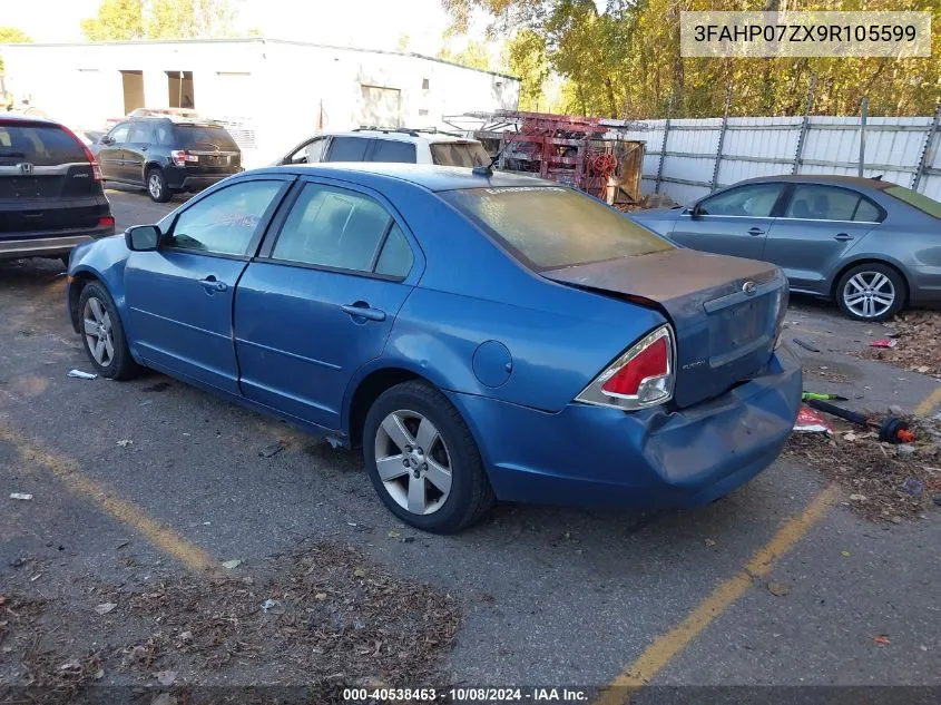 2009 Ford Fusion Se VIN: 3FAHP07ZX9R105599 Lot: 40538463