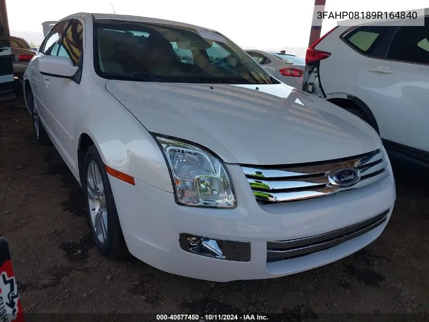 2009 Ford Fusion Sel VIN: 3FAHP08189R164840 Lot: 40577450