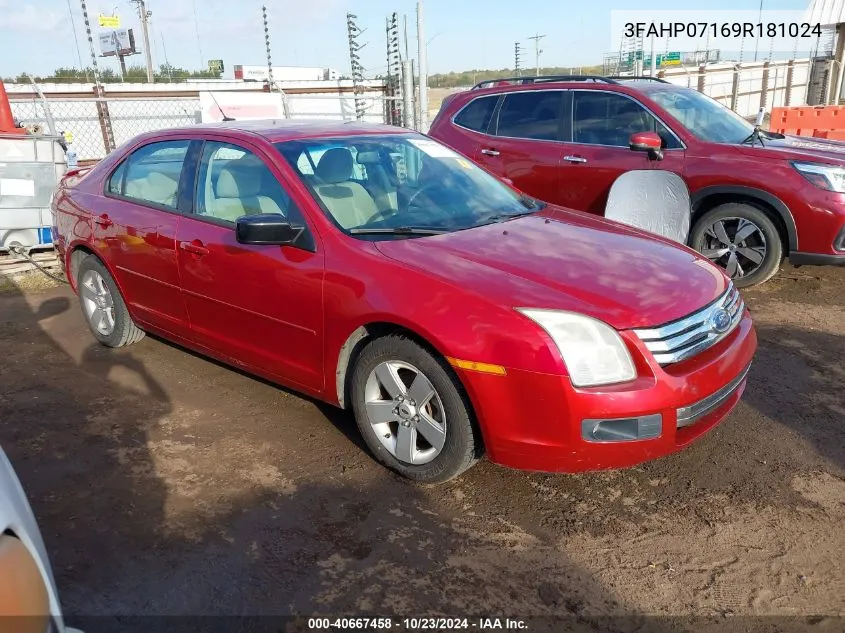 3FAHP07169R181024 2009 Ford Fusion Se